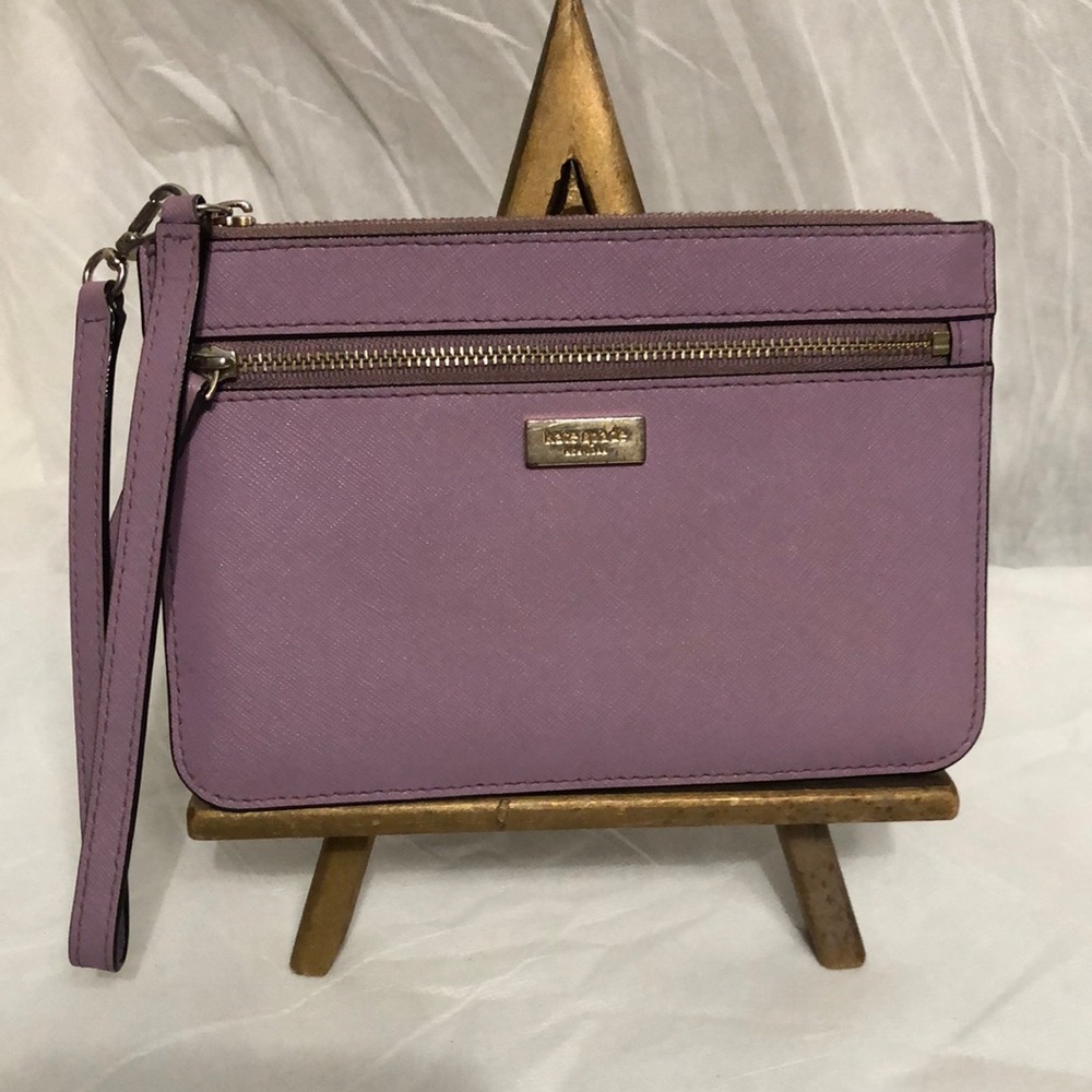 kate spade Lavender Saffiano Leather Wristlet Clutch